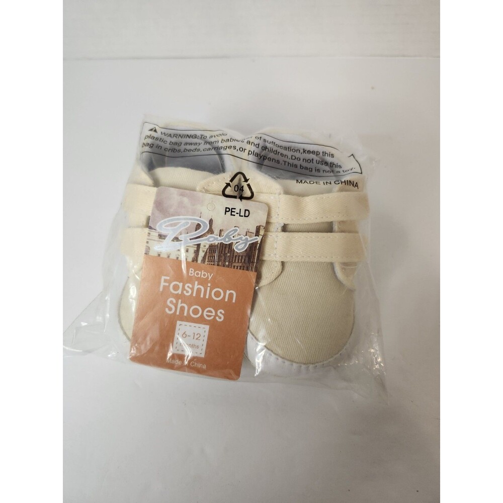 Baby fashion shoes size 6-12 months, color Cream